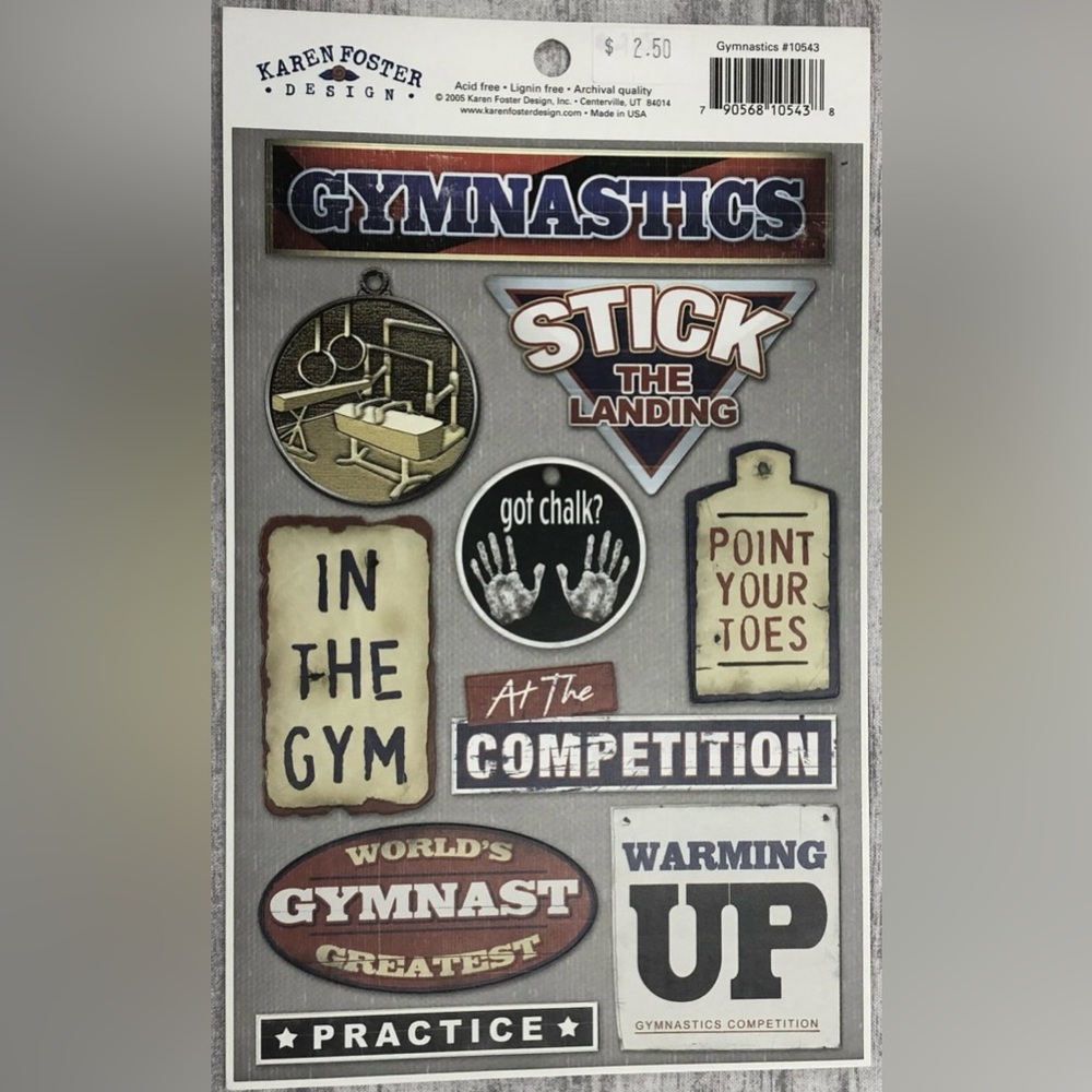 $1 GYMNASTICS SCRAPBOOKING STICKERS. NEW. $1 WITH ANY $10 ORDER OR MORE